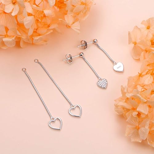 ONE: Style: Front and Back Heart Earrings 925 Sterling Silver