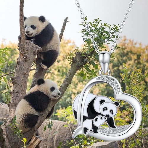 ONE: Love Heart Pendant Necklace Style: Mama Panda Bear