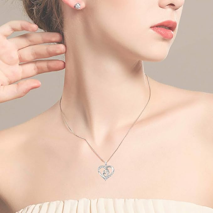 ONE:  Love Heart Pendant Necklace Style: Mother's Love