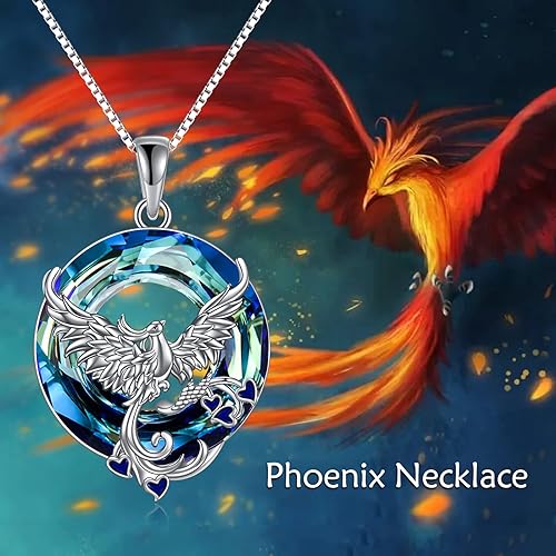 ONE :💎Style: Phoenix-Blue Crystal Pendant Necklace Fine Jewelry 💎