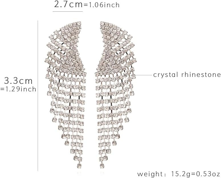 ONE PAIR: Crystal Multi Gold/Silver Rhinestone Chandelier Wedding Bridal Dangle Earrings