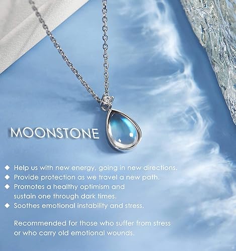 ONE: HOPE LOVE SHINE New Beginnings Rainbow Moonstone 925 Sterling Silver Necklace