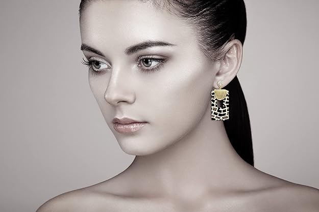 ONE PAIR: Crystal Multi Gold/Silver  Dangle Earrings  Statement Jewelry