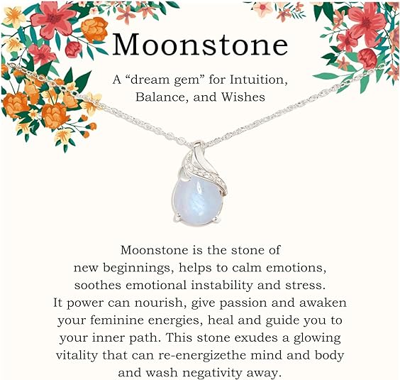 ONE: HOPE LOVE SHINE New Beginnings Rainbow Moonstone 925 Sterling Silver Necklace