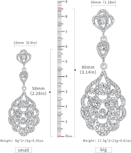 ONE PAIR: Crystal Multi Gold/Silver Rhinestone Chandelier Wedding Bridal Dangle Earrings