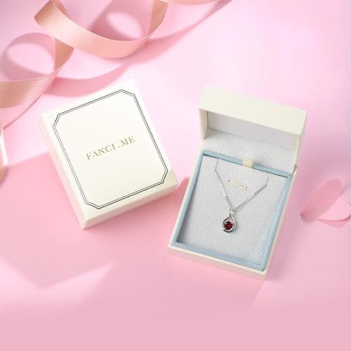 ONE :💎 Birthstone Necklace Gifts For Women, Love Pendant Birthstone Jewelry 16+2 inch Silver Chain JAN