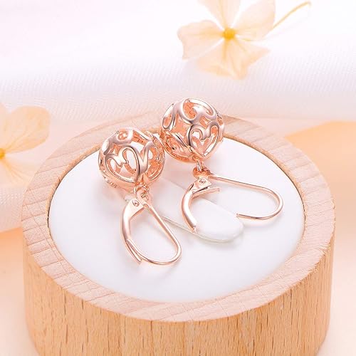 ONE:  Style: HEART DROP ROSE GOLD Dangle Earrings 925 Sterling Silver