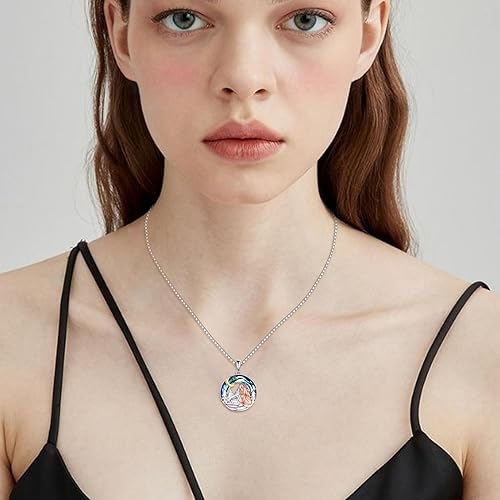 ONE :💎Style: Wolf and Girl Pendant Necklace Fine Jewelry 💎