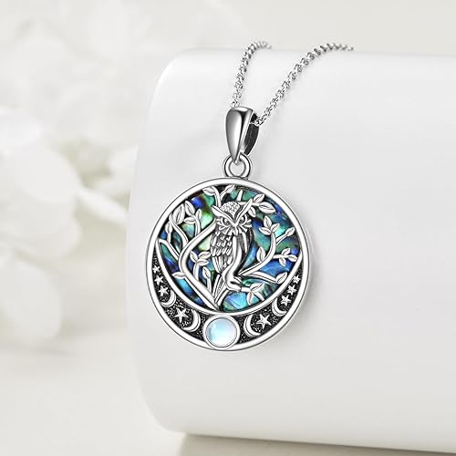 ONE :💎Owl Moon Pendant Necklace Fine Jewelry 💎