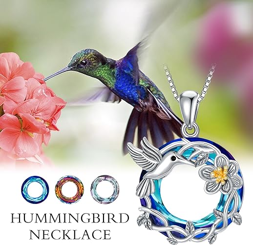 ONE :💎Hummingbirds Pendant Necklace Fine Jewelry 💎