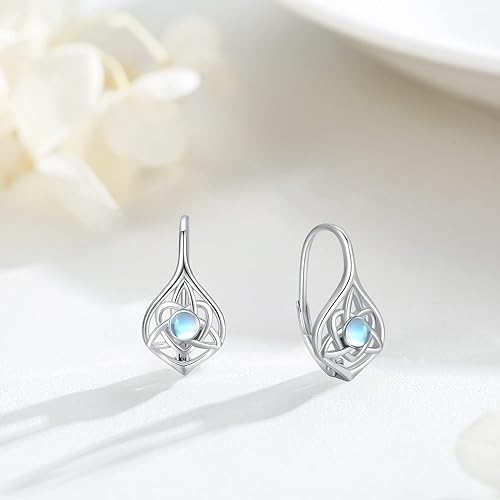 ONE:  Exquisite Earrings Color: Moonstone Dangle Earrings 925 Sterling Silver