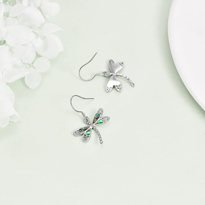 ONE: Dragonfly Dangle Drop Earrings  925 Sterling Silver