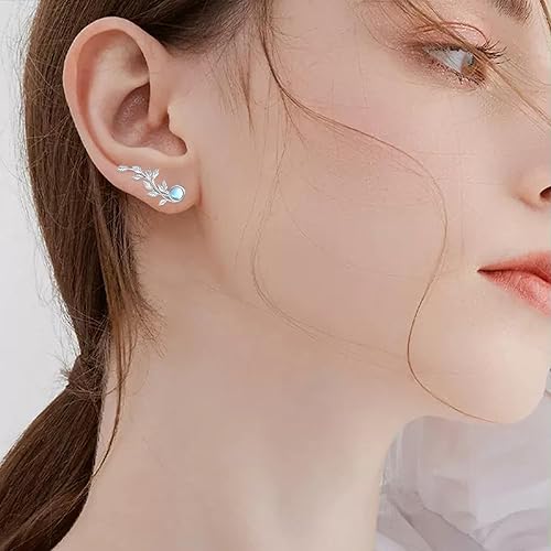 ONE:  Exquisite ear climber  Color: MOONSTONE  Dangle Earrings 925 Sterling Silver