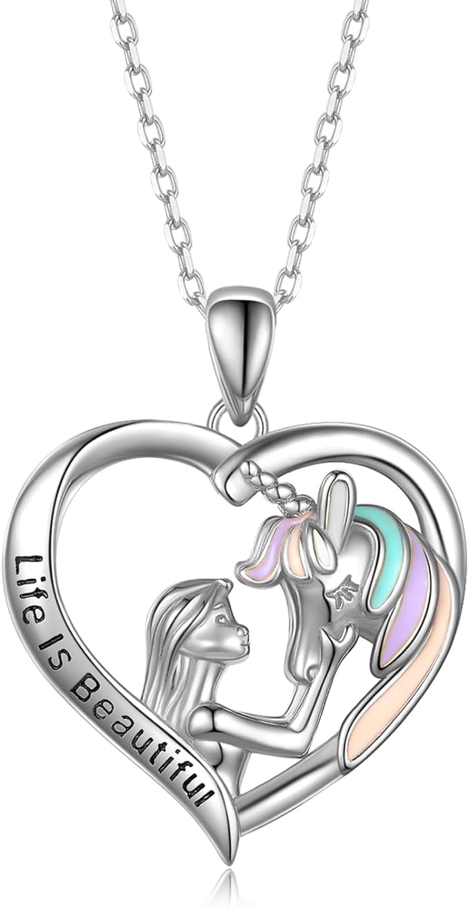 ONE :💎 Pendant Necklace Unicorn is a magical symbol in every girl’s heart 18K White Gold over 925 Sterling Silver💎