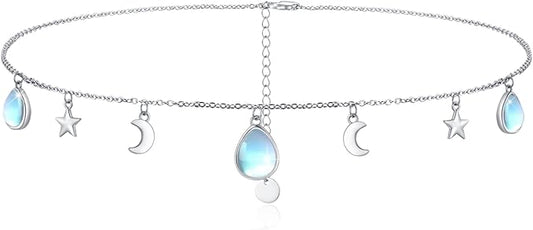 ONE :💎 Moon Star Choker Pendant Necklace 💎 925 Sterling Silver