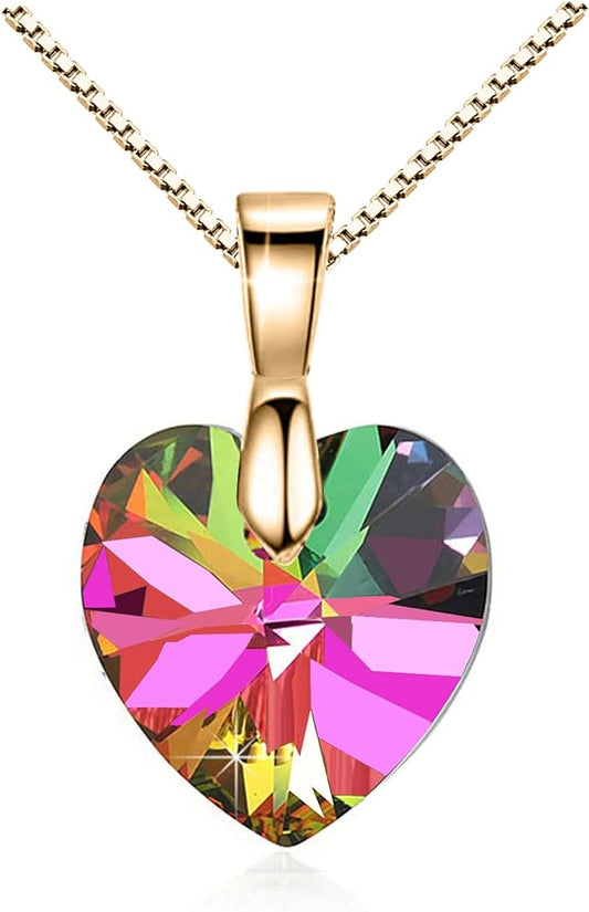 ONE :💎Elegant 1 GOLD GREEN Heart Pendant Necklace was made of blue crystal, which sparkles all the time