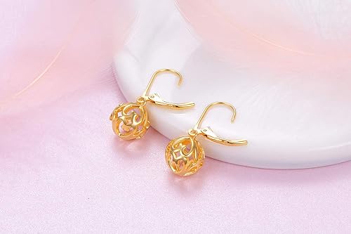 ONE:  Style: HEART DROP YELLOW GOLD Dangle Earrings 925 Sterling Silver