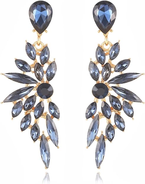 ONE PAIR: Crystal Multi Teardrop Cluster Chandelier Dangle Earrings Rhinestone