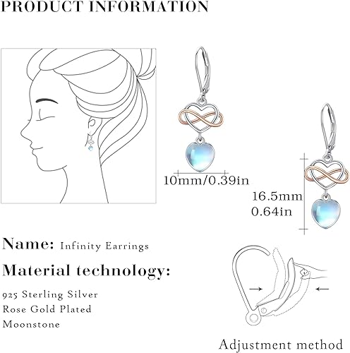 ONE:  Exquisite HEART Stud  Color: MOONSTONE  Earrings 925 Sterling Silver