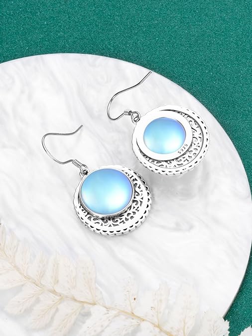 ONE:  Earrings Color: Moonstone Dangle Earrings 925 Sterling Silver