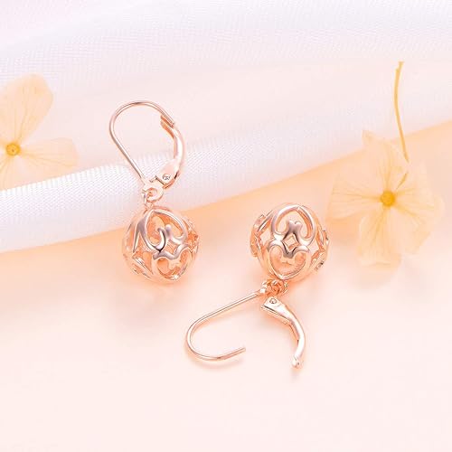 ONE:  Style: HEART DROP ROSE GOLD Dangle Earrings 925 Sterling Silver