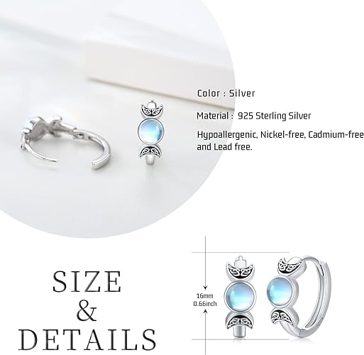 ONE: Exquisite Color: MOONSTONE Dangle Earrings 925 Sterling Silver