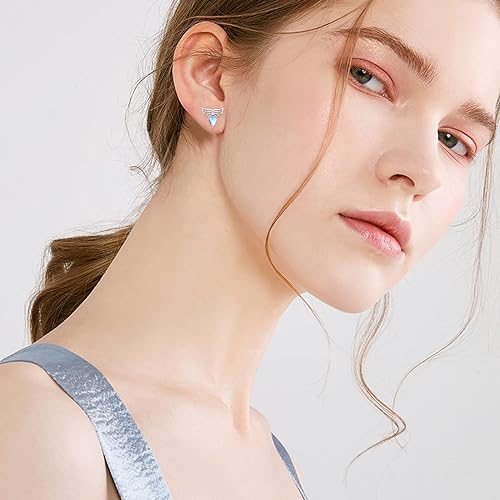 ONE:  Exquisite WINGS Stud  Color: MOONSTONE  Earrings 925 Sterling Silver