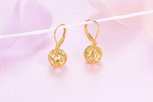 ONE:  Style: HEART DROP YELLOW GOLD Dangle Earrings 925 Sterling Silver