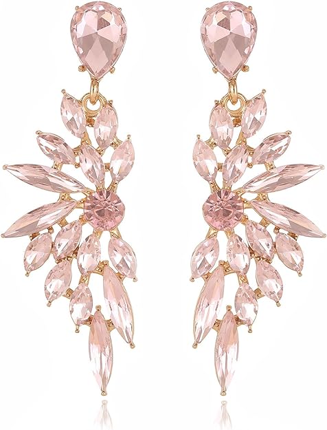 ONE PAIR: Crystal Multi Teardrop Cluster Chandelier Dangle Earrings Rhinestone