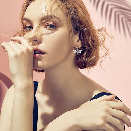 ONE: Style: Dragonfly HOOP Earring Earring 925 Sterling Silver