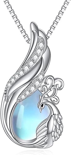 ONE :💎Phoenix Moonstone Pendant Necklace Fine Jewelry 💎