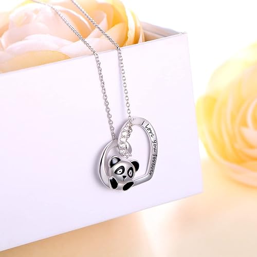 ONE: Love Heart Pendant Necklace Style: Panda-I Love You Forever