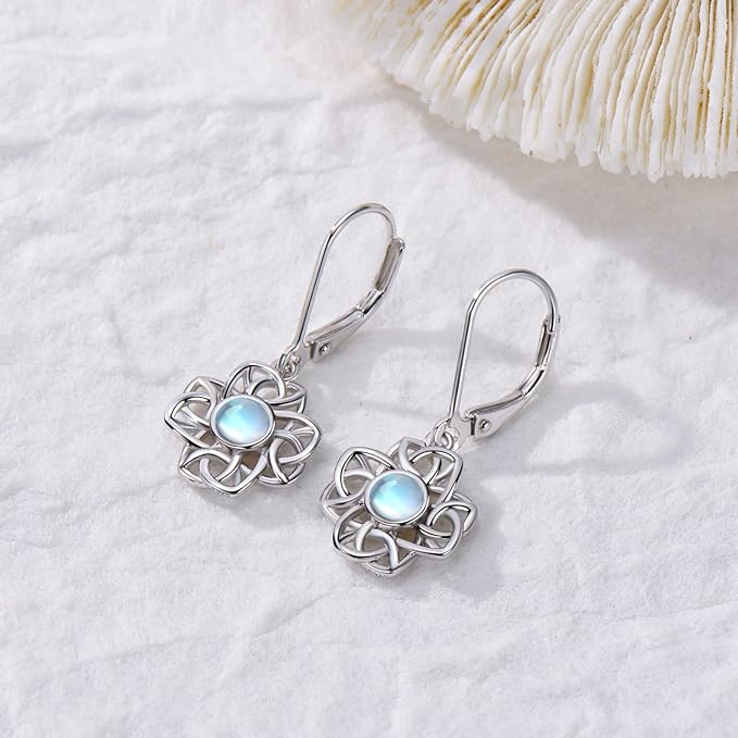 ONE:  Exquisite Earrings Color: Moonstone Dangle Earrings 925 Sterling Silver