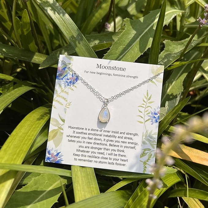 ONE: HOPE LOVE SHINE New Beginnings Rainbow Moonstone 925 Sterling Silver Necklace