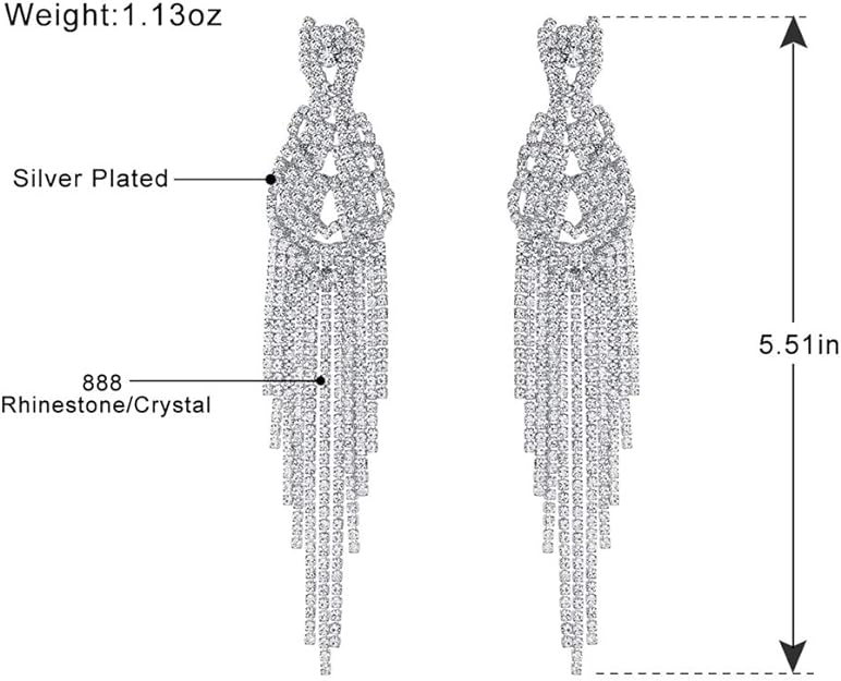 ONE PAIR: Crystal Multi Gold/Silver Rhinestone Chandelier Wedding Bridal Dangle Earrings