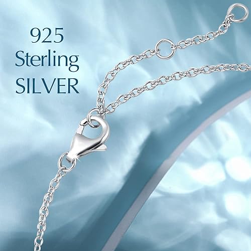 ONE: Birthstone Necklace Gifts For Women, Love Pendant Birthstone Jewelry 16+2 inch Silver Chain JUNE