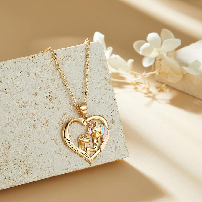 ONE :💎 Pendant Necklace Unicorn is a magical symbol in every girl’s heart Yellow Gold💎