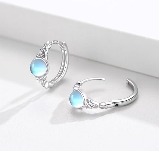 ONE: Exquisite Color: MOONSTONE Dangle Earrings 925 Sterling Silver