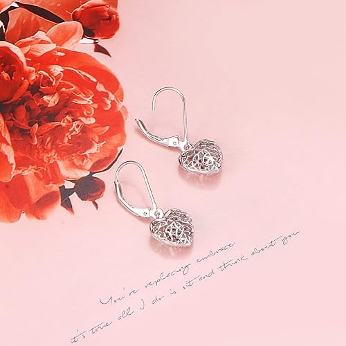 ONE: Style: Style: Celtic knot Heart Earrings 925 Sterling Silver