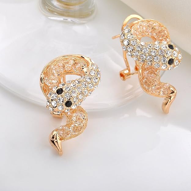 ONE PAIR:   Crystal Stud Multi Gold/Silver  Dangle Earrings