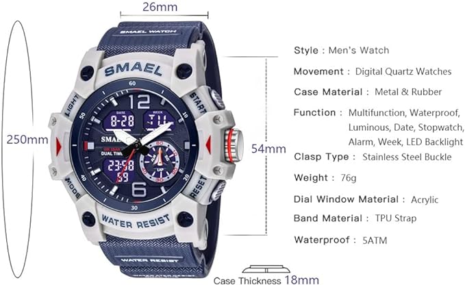 ONE: Men's Watches Multi Function Military S-Shock Sports Watch LED Digital Waterproof