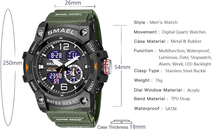 ONE: Men's Watches Multi Function Military S-Shock Sports Watch LED Digital Waterproof