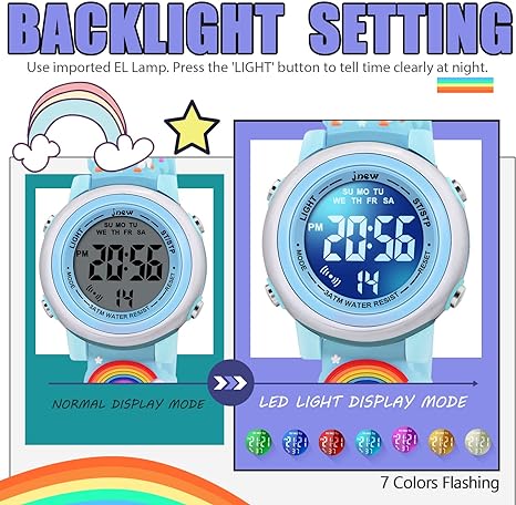 ONE: 3D Cartoon Waterproof Watches for Girls with Alarm - Best Toys Gifts for Girls Age 3-10