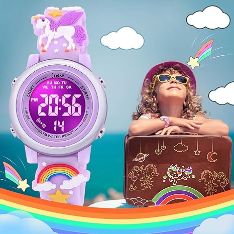 ONE: 3D Cartoon Waterproof Watches for Girls with Alarm - Best Toys Gifts for Girls Age 3-10