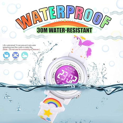 ONE: 3D Cartoon Waterproof Watches for Girls with Alarm - Best Toys Gifts for Girls Age 3-10