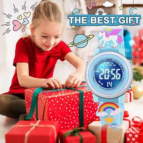 ONE: 3D Cartoon Waterproof Watches for Girls with Alarm - Best Toys Gifts for Girls Age 3-10