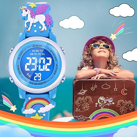 ONE: 3D Cartoon Waterproof Watches for Girls with Alarm - Best Toys Gifts for Girls Age 3-10