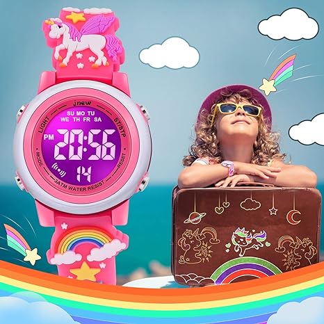 ONE: 3D Cartoon Waterproof Watches for Girls with Alarm - Best Toys Gifts for Girls Age 3-10