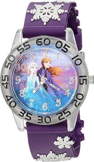 ONE: Disney Frozen Kids' Plastic Time Teacher Analog Quartz 3D Strap Watch - For the Disney Lover: Disney