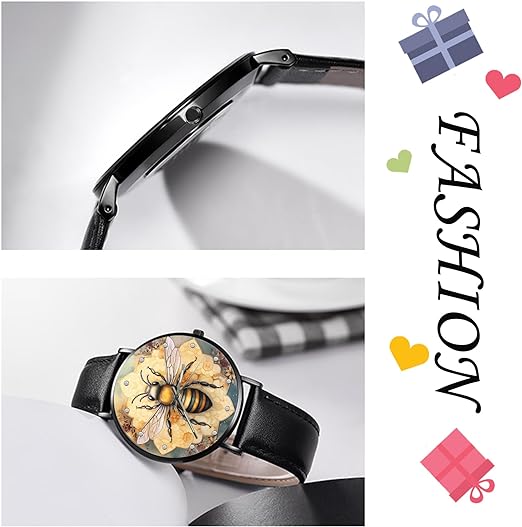 ONE:  Wrist Watches for Men and Women  Color: Bee on floral